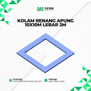 Sewa Kolam Renang Apung 10x10m Lebar 2m
