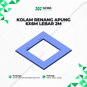 Sewa Kolam Renang Apung 6x6m Lebar 2m