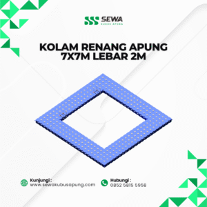 Sewa Kolam Renang Apung 7x7m Lebar 2m