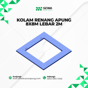 Sewa Kolam Renang Apung 8x8m Lebar 2m