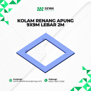 Sewa Kolam Renang Apung 9x9m Lebar 2m